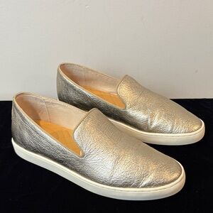 Birdies Gold Metallic Leather Slip On Sneakers Size 7.5